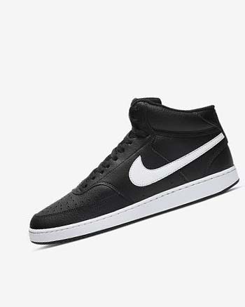 Nike Court Vision Mid Negros Blancos | MX 5119